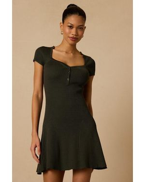 Lulus Wynwood Ribbed Mini Dress - Black