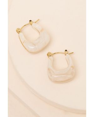 Lulus Jayce Marbled Hoop Earrings - Natural