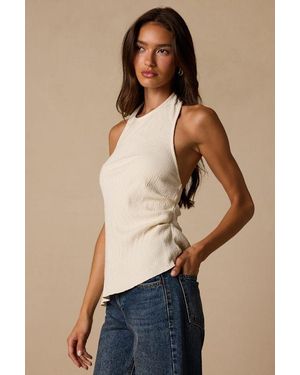 Lulus Julian Sleeveless Halter Top - Natural