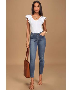 Just Black Aralia Medium Wash High-Rise Skinny Jeans - Blue