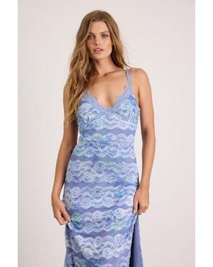 Lulus Brienne Periwinkle Lace Midi Dress - Blue