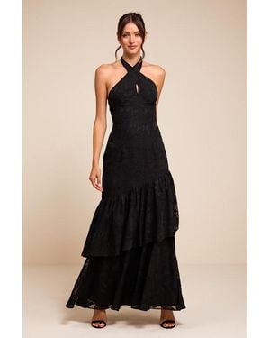 Lulus Eloria Halter Maxi Dress - Black