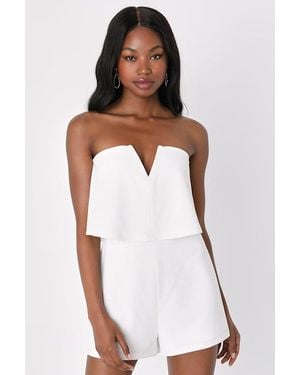 Lulus Power Of Love Strapless Romper - White