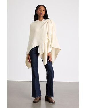 Lulus Napiera Heather Cream Knit Wrap Poncho - Natural