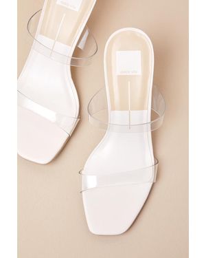 Dolce Vita Genora Crystal Vinyl High Heel Sandals - Natural