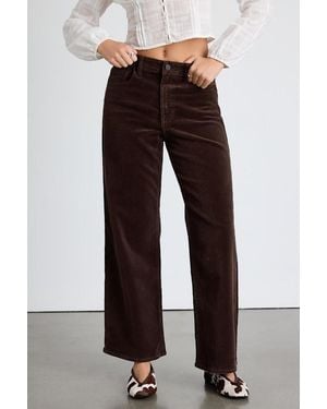 Jbd. Albie Dark Corduroy Mid-Rise Wide-Leg Trousers - Brown