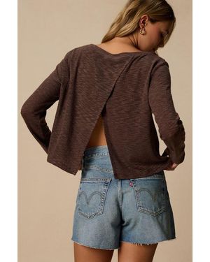 Lulus Wyatt Cross Back Sweater - Brown