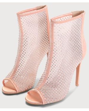 Rose gold peep toe booties deals