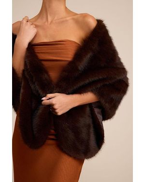 Lulus Upscale Approach Dark Faux Fur Stole - Black