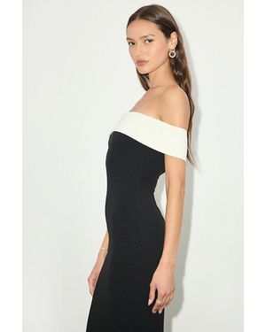 Lulus Roselyn And Off-The-Shoulder Midi Dress - Black