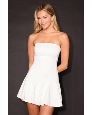 Lulus Marlise Ponte Knit Strapless Skater Mini Dress - Black