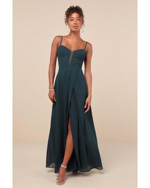 Lulus Stunning Grace Cutout A-Line Maxi Dress - Blue
