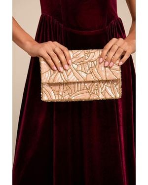 Lulus Adorable Update Beaded Sequin Crossbody Bag - Natural