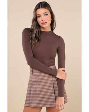 Lulus Anything Is Posh-Ible Top - Brown