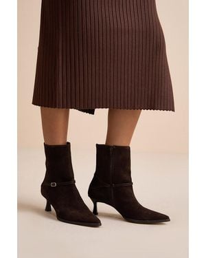 Matisse Ilhana Chocolate Suede Leather Mid-Calf Boots - Black