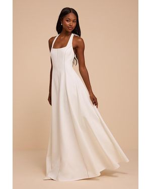 Lulus Apollonia Halter Maxi Dress - Natural