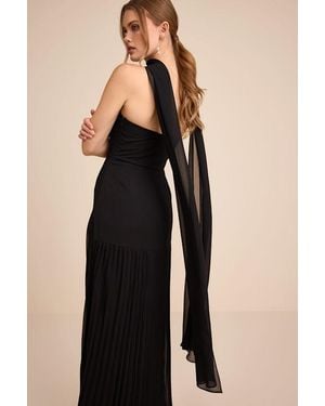 Lulus Neave Chiffon Sash Scarf - Black