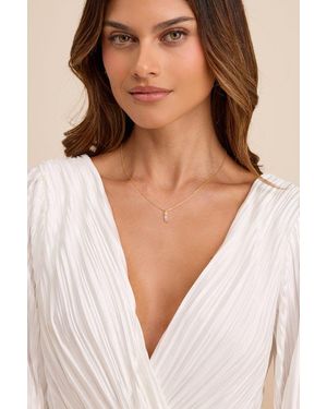Lulus Limina Rhinestone Charm Necklace - Natural