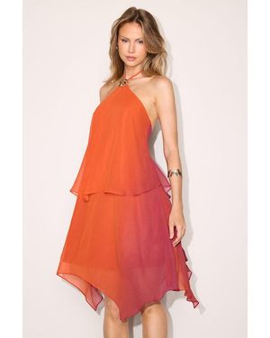 Lulus Midsummer And Ombre Tiered Mini Dress