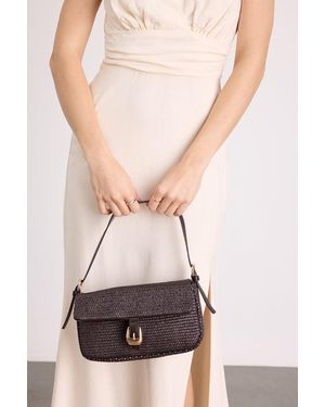 Lulus Faleen Chocolate Woven Raffia Shoulder Bag - Brown