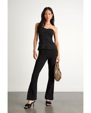 Lulus Rinely Low-Rise Split Flare Pants - Black