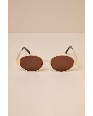 Lulus Trendsetting Take Oval Sunglasses - Black