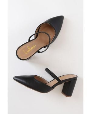 Lulus Maryna Pointed-Toe Mules - Black