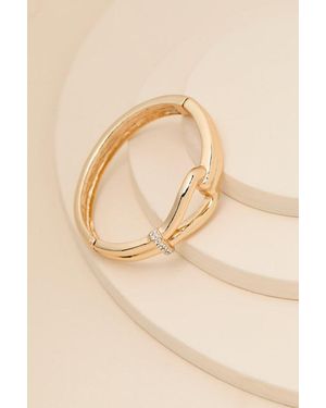 Lulus Valen Knotted Hinged Bangle Bracelet - Natural