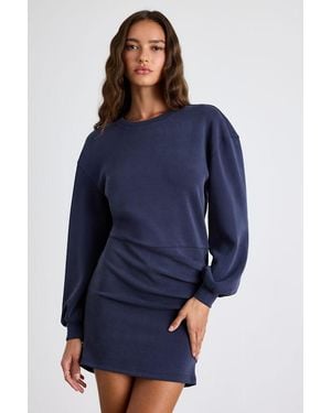 Lulus Bellamy Jersey Knit Long Sleeve Mini Dress - Blue