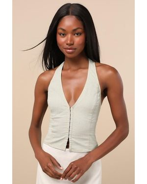 Lulus Astraia Hook-And-Eye Halter Top - Black