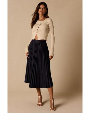 Lulus Raylie Suede Pleated Midi Skirt - Natural