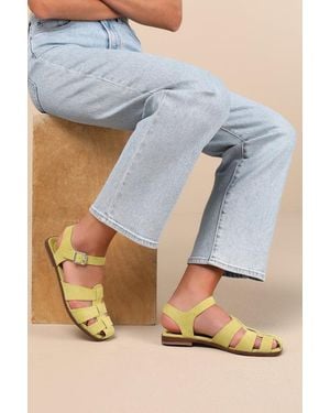 Lulus Rigmore Lime Suede Fisherman Sandals - Natural