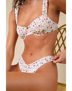 Dippin' Daisy's Siena Ditsy Print Cheeky Bikini Bottoms - Brown