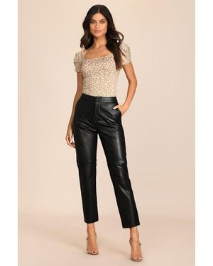 Lulus Open Minded Vegan Leather Pants - Natural