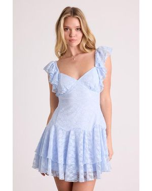 Lulus Sabriella Lace Tiered Mini Dress - White