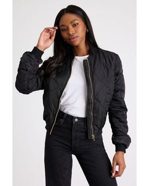 Lulus Style Expedition Quilted Bomber Jacket - Black
