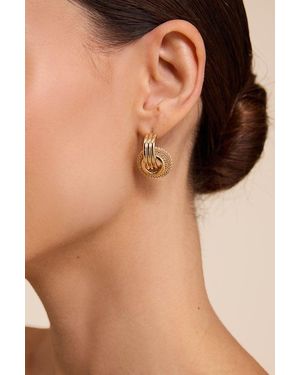 Lulus Razele Textured Doorknocker Earrings - Brown