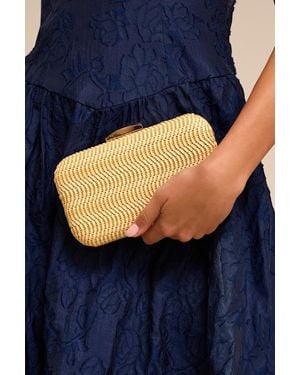 Lulus Keegan Woven Chain Crossbody Clutch - Blue
