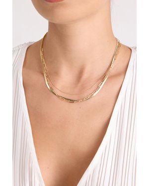 Lulus Prella Three-Piece Layered Necklace - Natural