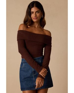 Lulus Sabriel Off-The-Shoulder Long Sleeve Top - Blue
