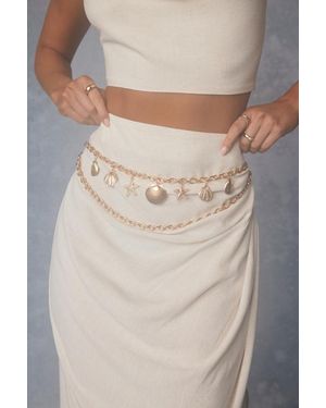 Lulus Simnia Seashell Charm Chain Belt - Natural