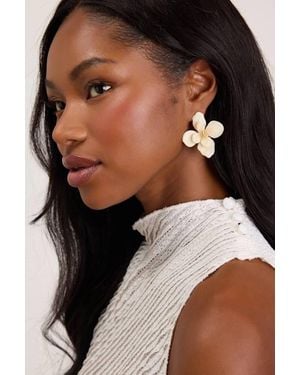 Lulus Riona Flower Earrings - Brown