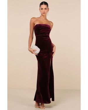 Lulus Perfectly Captivating Velvet Strapless Maxi Dress - Natural