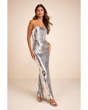 Lulus | Devil Wears Prada Wynter Sequin Bustier Maxi Dress - Red