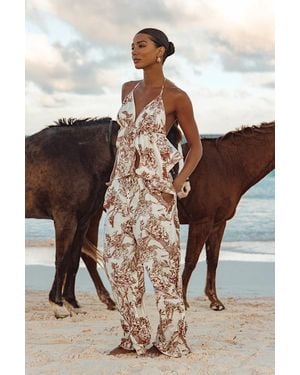 Lulus Rona And Floral Two-Piece Jumpsuit - Pink