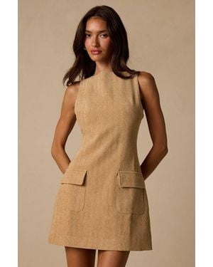 Lulus Brooklyn Corduroy Mini Dress With Pockets - Natural