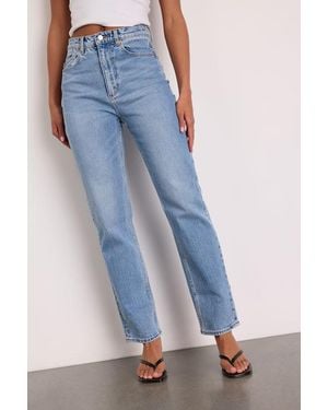 Rolla's Loulou Light Wash High-Rise Straight Leg Jeans - Blue