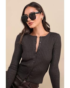 Lulus Main Frame Rimless Sunglasses - Black