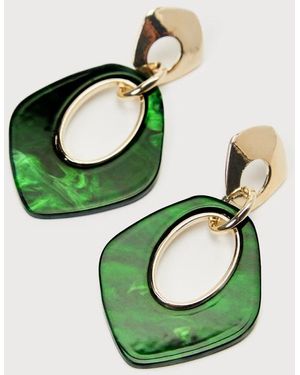 Lulus Perfect Effect And Geometric Statement Earrings - Green