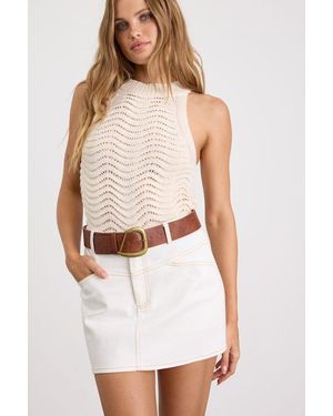 Lulus Callan Asymmetrical Buckle Belt - Brown